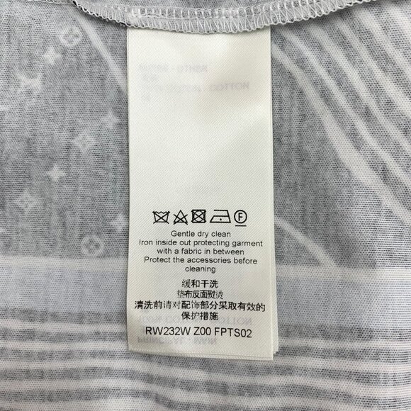 Louis Vuitton Multicolored Logo Striped Cotton Round-Neck Short-Sleeve T-Shirt X - Picture 4 of 8